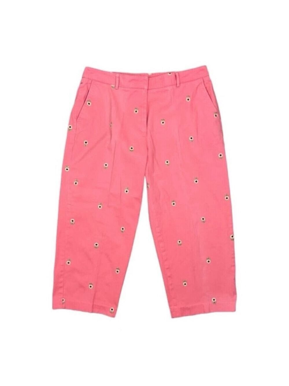 Kim Rogers Coral Sunflower
Embroidered Cropped Pants Size 14